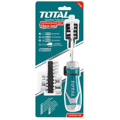 Bộ mũi vít 15 chi tiết Total TACSD30156