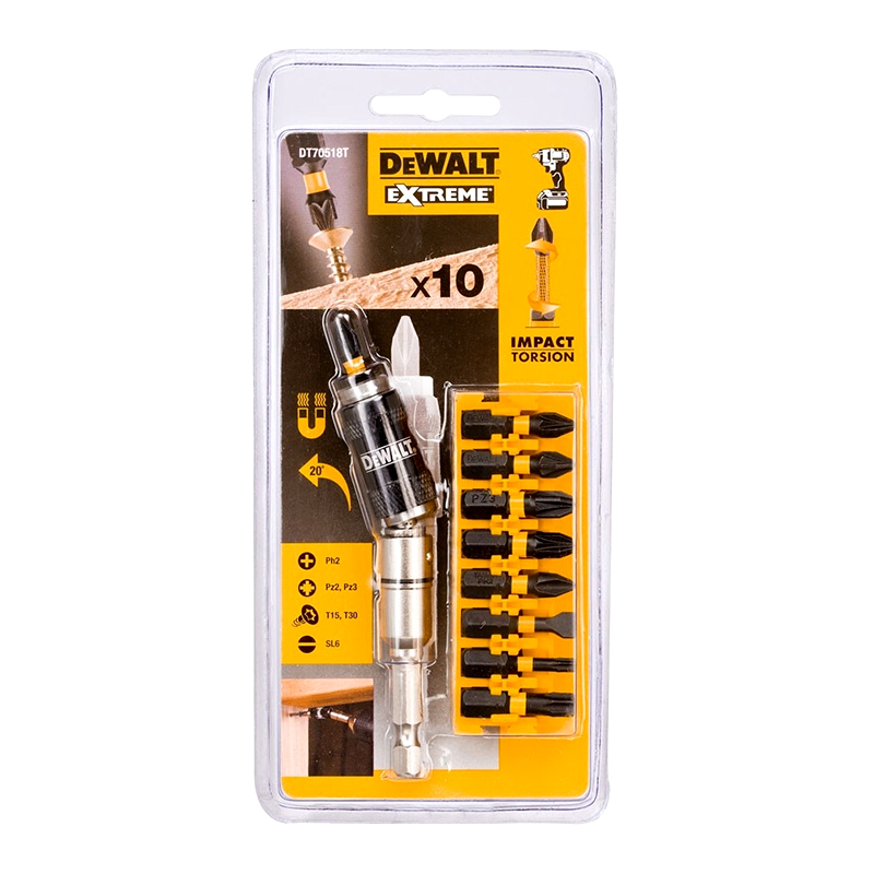 Alternative view of Bộ mũi vít đầu xoắn 10 chi tiết DeWalt DT70518T-QZ