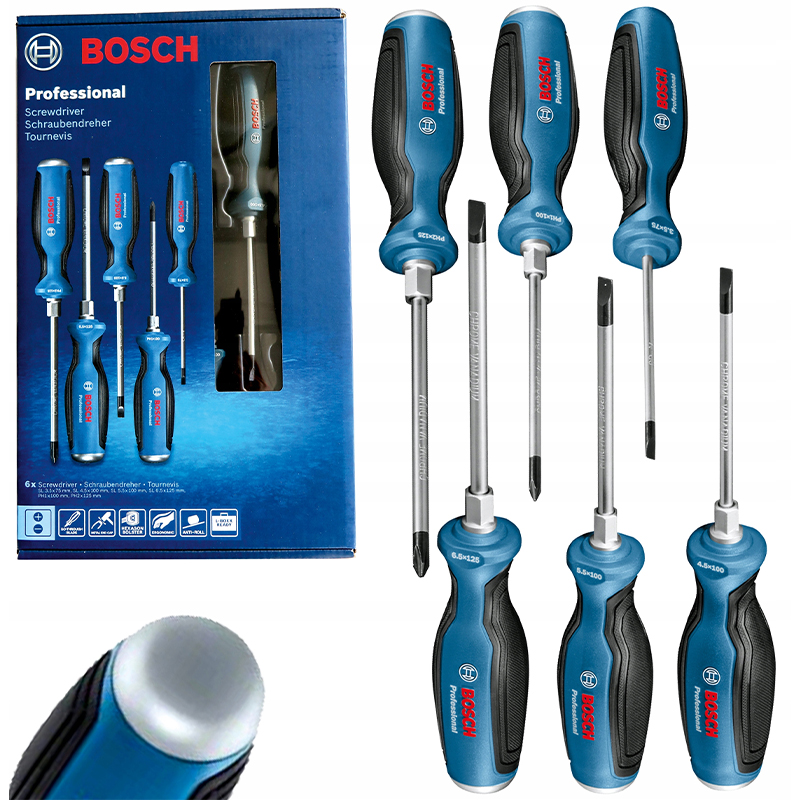 Bộ tua vít đóng 6 món đầu dẹp & bake Bosch 1600A016BF