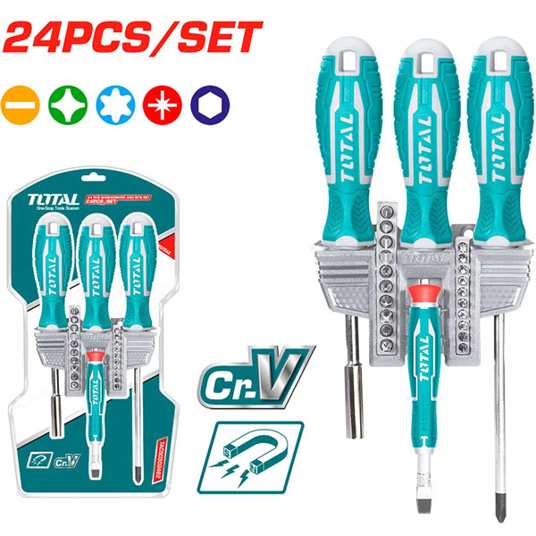 Bộ tuốc nơ vít 24 chi tiết Total TACSD302462