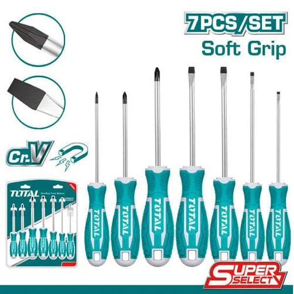 Bộ tuốc nơ vít 7 chi tiết Total THT2506072
