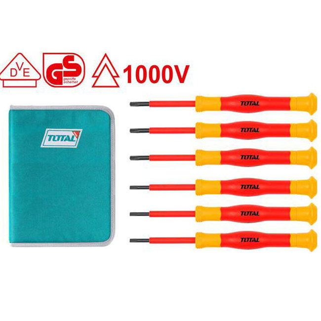Bộ tuốc nơ vít chuẩn cách điện 6 chi tiết Total THKIPSD0601