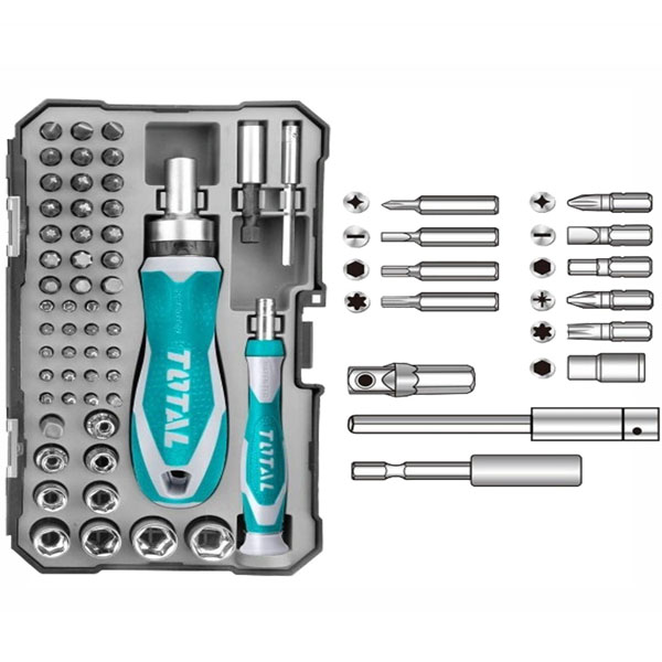 Bộ tuốc nơ vít đa năng 55 chi tiết Total TACSD30556