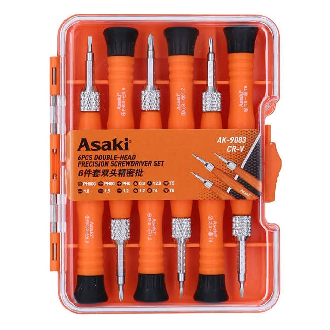 Bộ tuốc nơ vít đa năng 6 chi tiết Asaki AK-9083