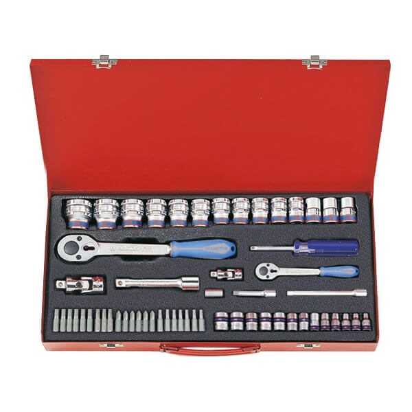 Bộ tuýp 58 chi tiết hệ mét Kingtony 7558MR (1/4" + 1/2")