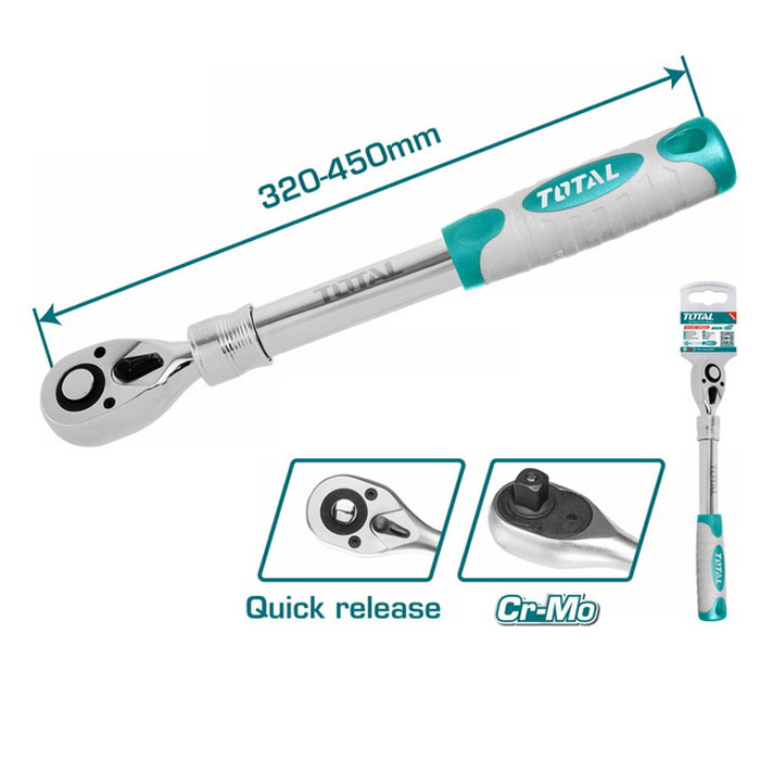 Cần vặn tự động 72 răng 1/2" Total THT106128L 450mm