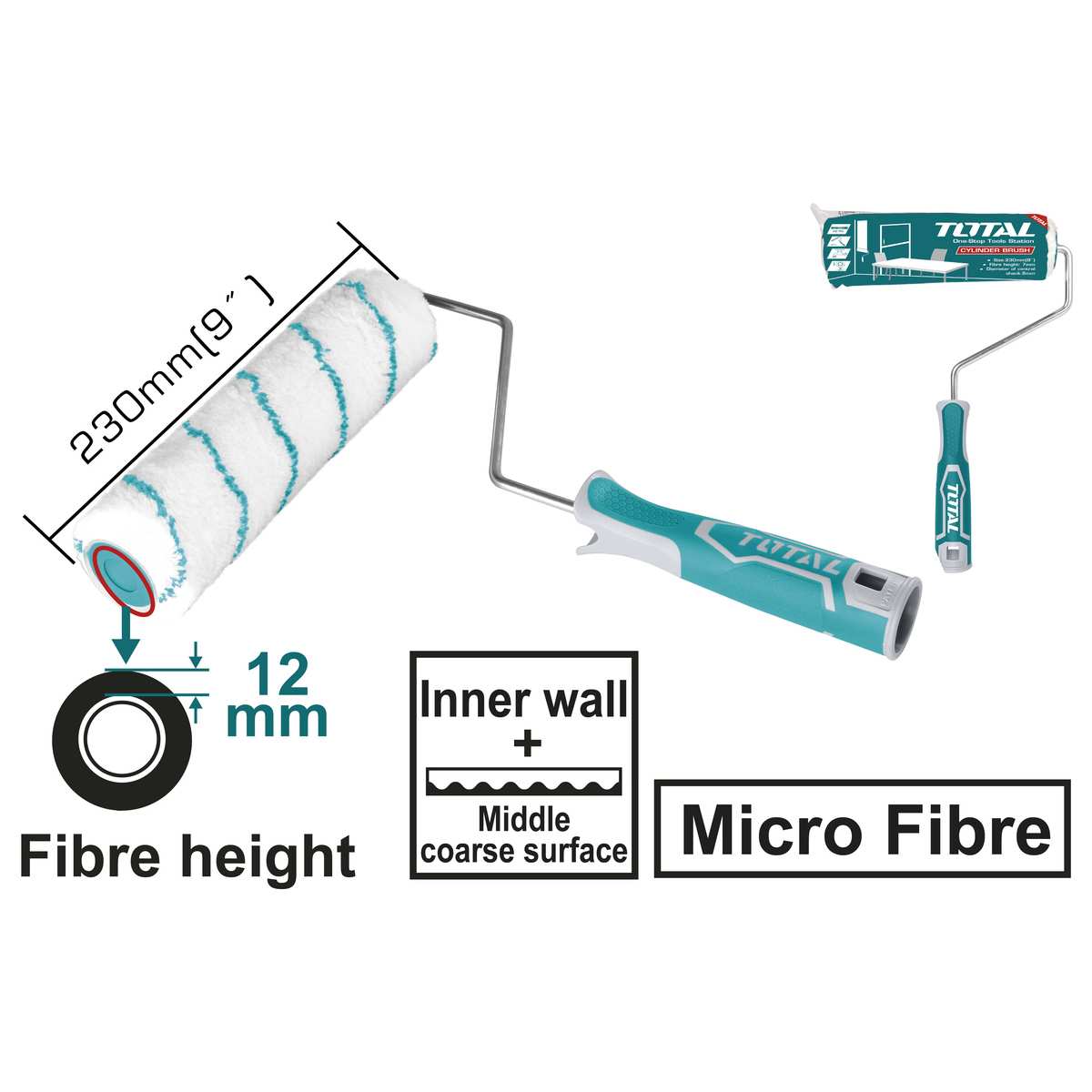 Cọ lăn sơn 9"/230mm Total THT8592