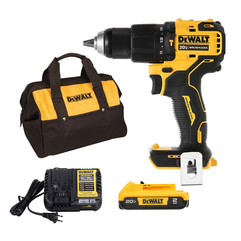 Combo Máy Khoan Pin Dewalt DCD709 + Pin DCB183-B1 20V-2.0Ah + Đế Sạc DCB1104-B1 + Túi N501179
