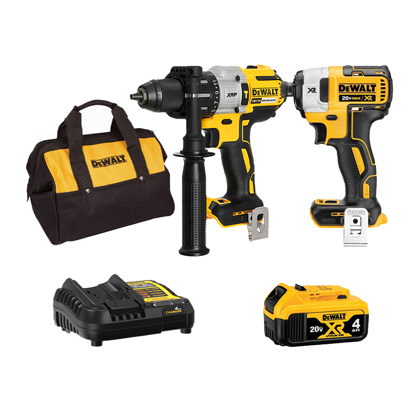 Combo Máy Khoan Pin DeWALT DCD996 + Máy Vặn Vít DeWALT DCF887 + Pin 20V 4.0Ah + Sạc nhanh & Túi đựng