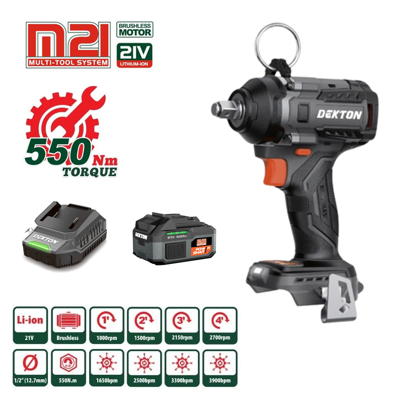Alternative view of Combo Máy siết bu lông dùng pin 21V Dekton M21-IW550PRO (1 Pin 4.0 Ah, 1 sạc)