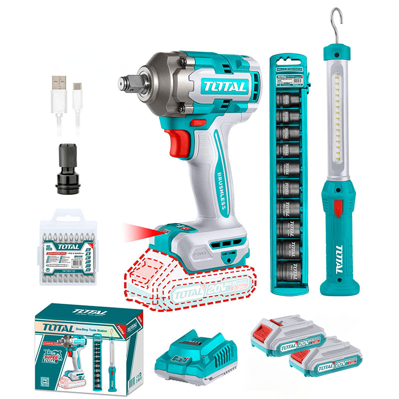Combo máy siết bu lông TIWLI2040 & đèn làm việc TWLI35261 Total TOSLI23048