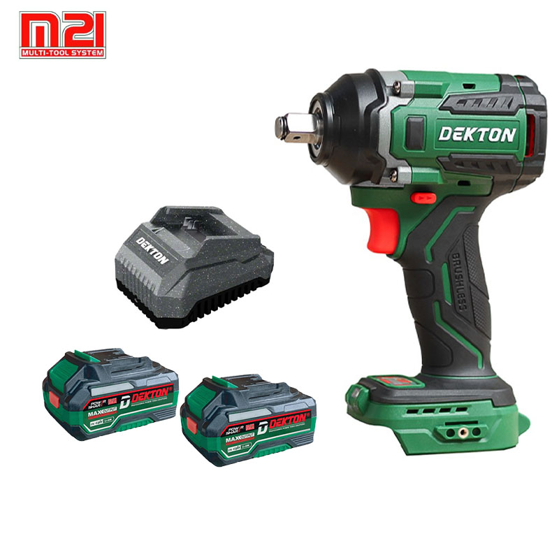 Combo máy vặn bu lông dùng pin 21V Dekton M21-IW550PRO (2 Pin 4.0Ah & Sạc)