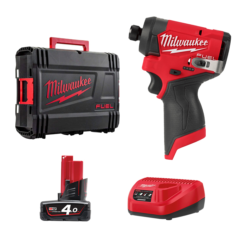 Combo Máy vặn vít M12 FID2-0X + Pin Milwaukee 12V/4.0Ah + Bộ Sạc + Valy