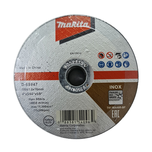 Đá cắt mỏng cho Inox 100x1x16mm Makita D-65947