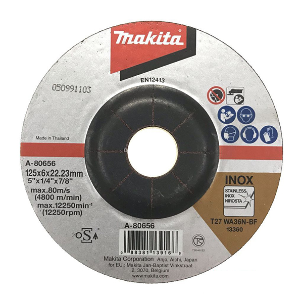 Đá mài cho inox Makita A-80656 (125 x 6 x 22.2mm)