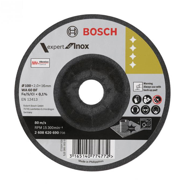 Đá mài inox 100 x 2 x 16mm Bosch 2608620690
