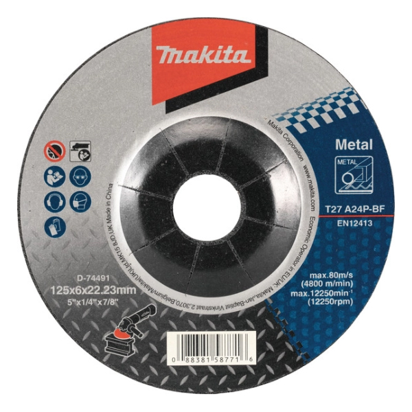 Đá mài kim loại A24P 125x6.0x22.23 Makita D-74491