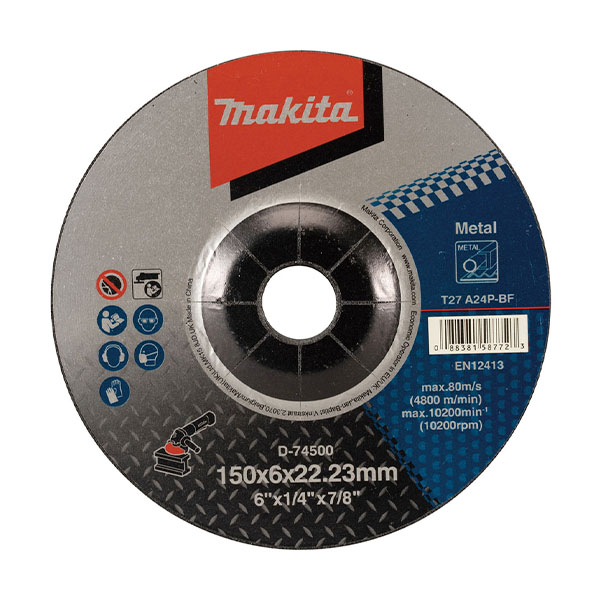 Đá mài kim loại A24P 150x6x22,23mm Makita D-74500