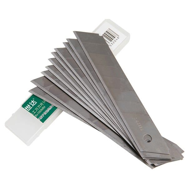 Hộp 10 lưỡi dao rọc giấy 18x100mm SATA 93436