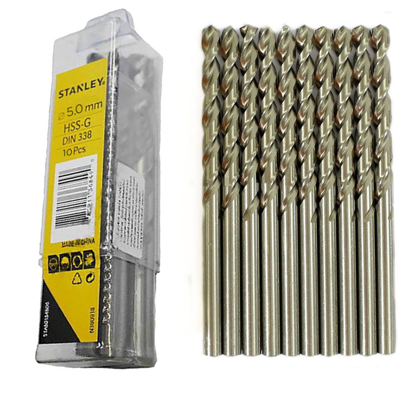 Hộp 10 mũi khoan sắt 5 mm Stanley STA50069B10