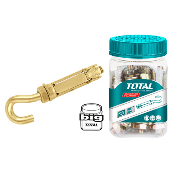 Hộp 8 cái bu lông nở sắt M8x95mm Total WJHA0809531 (Có móc treo)