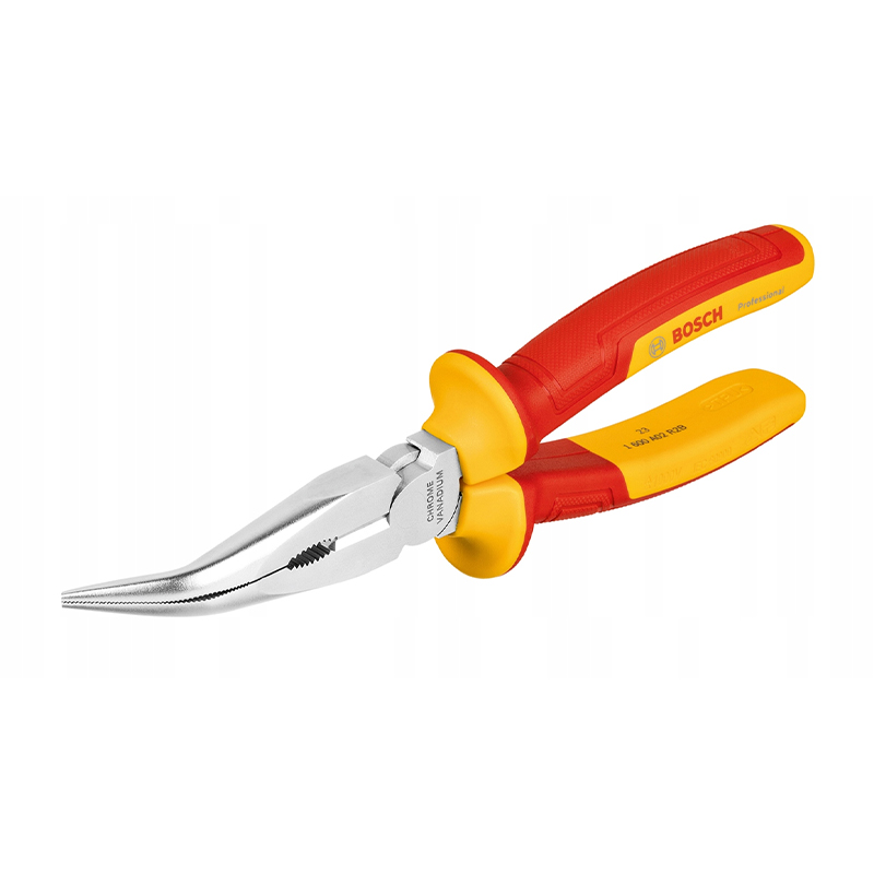 Kềm mỏ dài mũi cong cách điện VDE 200mm Bosch 1600A02NE4