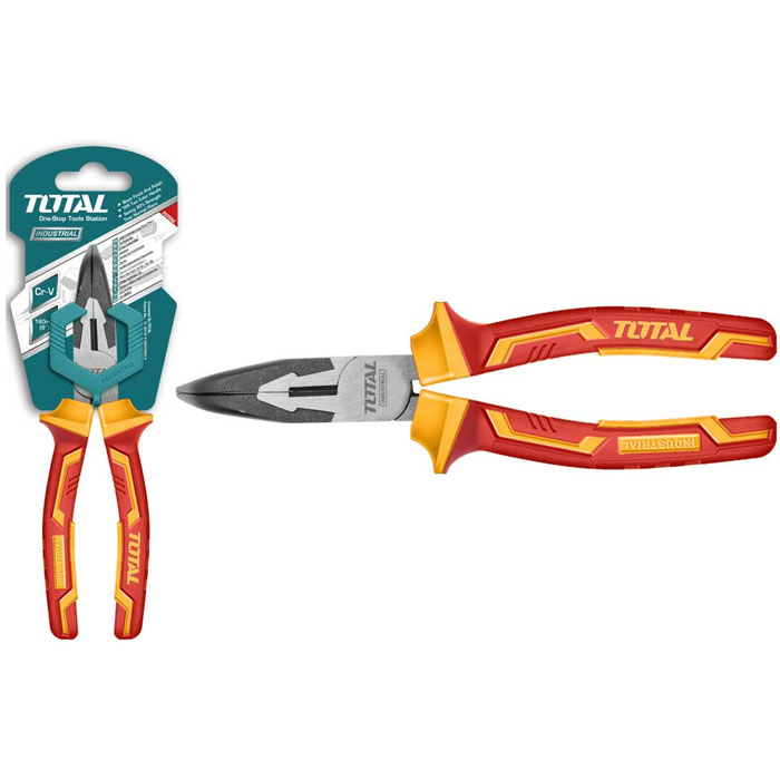 Kìm mũi nhọn mỏ cong cách điện 1000V Total THTIP2481 8"