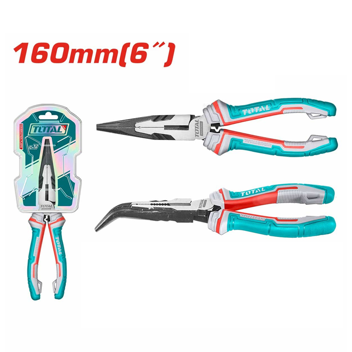 Kìm mũi nhọn mỏ cong Total THT24616S 6"/160mm
