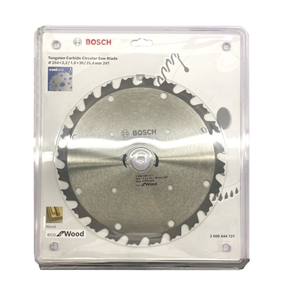 Lưỡi cưa gỗ CoolTeq 254x2.2/1.6x30mm T24 Bosch 2608644721 (24 Răng)