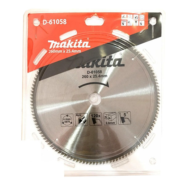 Lưỡi cưa hợp kim dùng cho nhôm 260X25.4X120T Makita D-61058