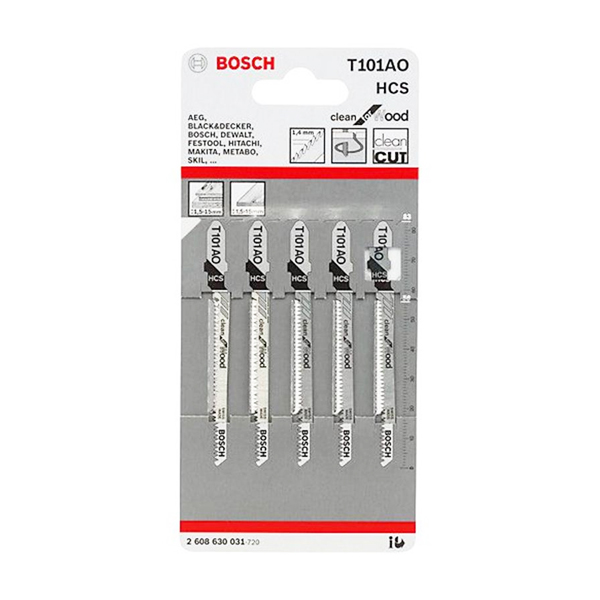 Lưỡi cưa lọng gỗ T101AO (bộ 5 lưỡi) Bosch 2608630031