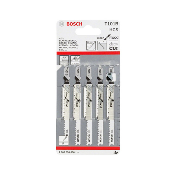 Lưỡi cưa lọng gỗ T101B (bộ 5 lưỡi) Bosch 2608630030