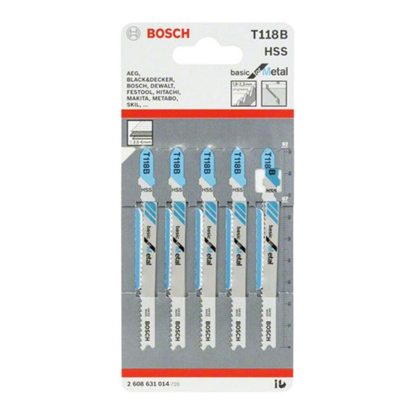 Lưỡi cưa lọng sắt T118B (bộ 5 lưỡi) Bosch 2608631014