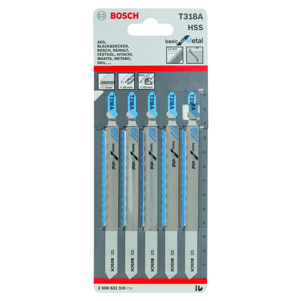Lưỡi cưa lọng sắt T318A Bosch 2608631319 (bộ 5 lưỡi)