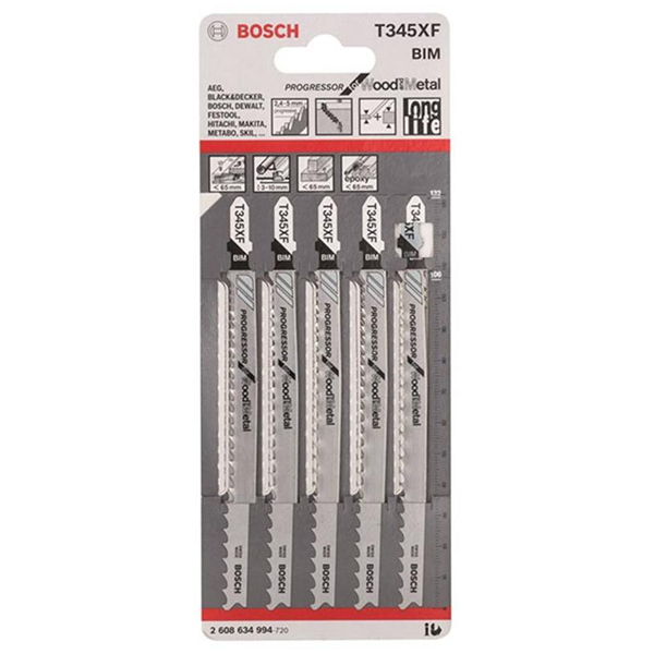 Lưỡi cưa lọng sắt T345XF Bosch 2608634994 (bộ 5 lưỡi)