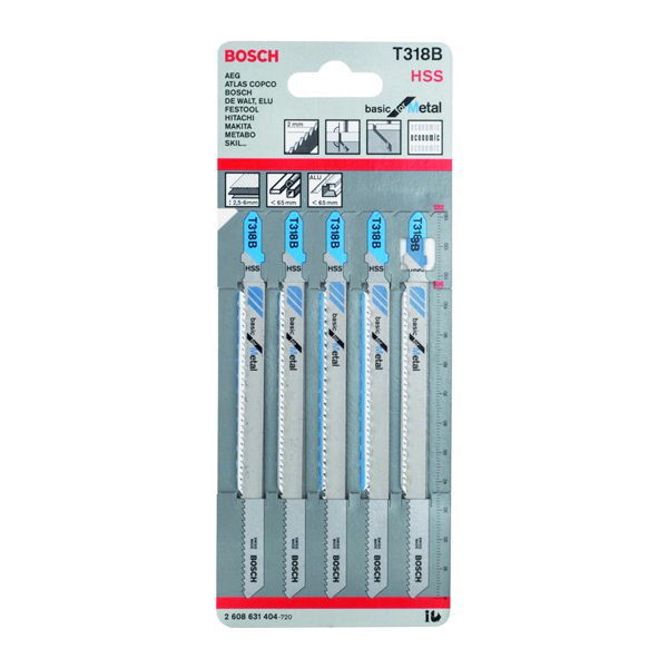 Lưỡi cưa lọng T318B (bộ 5 lưỡi) Bosch 2608631404