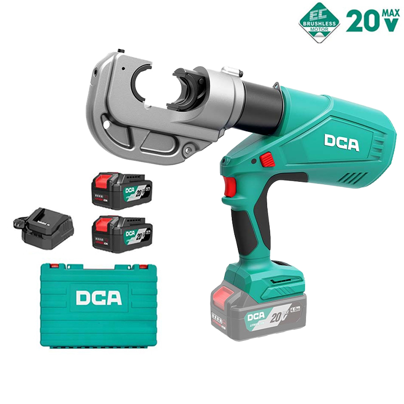 Máy ép cos thủy lực dùng pin 20V DCA ADYH400EM (2 Pin 4.0Ah& 1 Sạc)