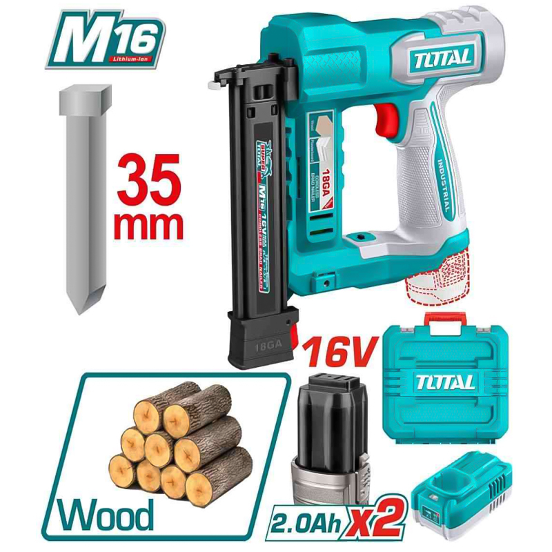 Máy bắn định thẳng dùng pin 16V Total TCBNLI2038 (2 Pin & 1 Sạc)