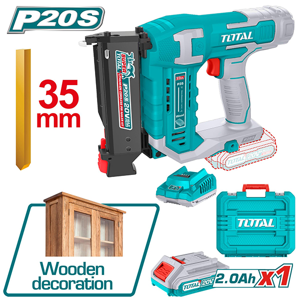 Máy bắn ghim 35mm dùng pin 20V Total TCBNLI3606 (Kèm 1 Pin 2.0Ah & Sạc)