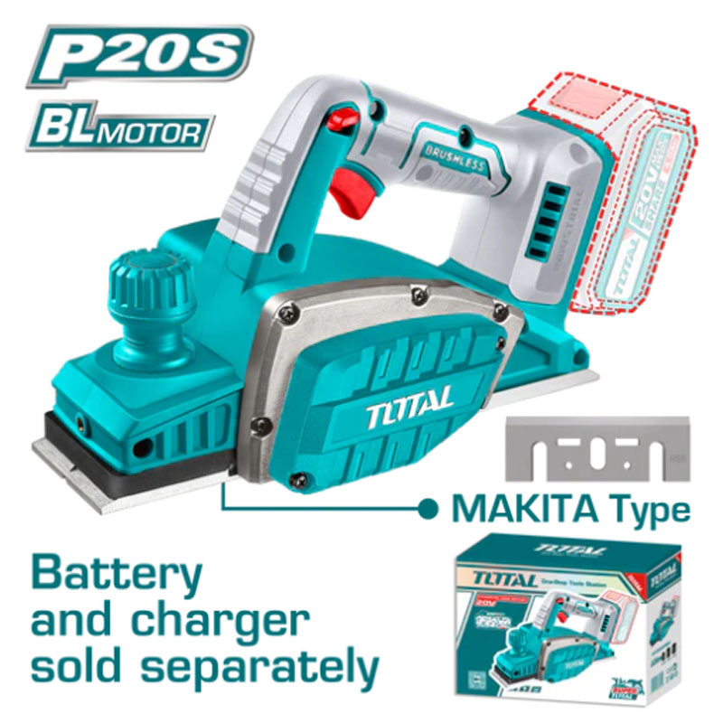 Máy bào gỗ dùng pin 20V Total TRLI20401 (Chưa Pin Sạc)