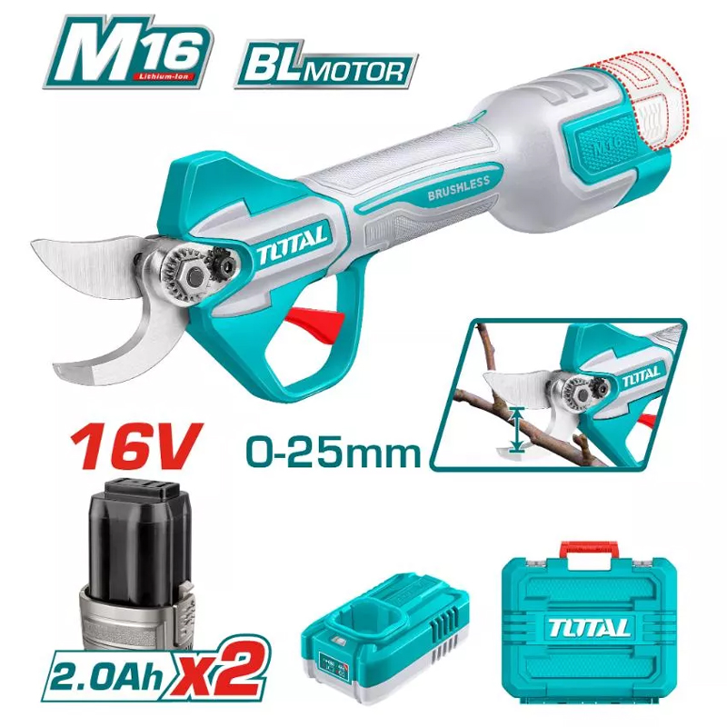 Máy cắt cành dùng pin 16V Total TSSLI162582 (2 Pin 2.0Ah, 1 Sạc)