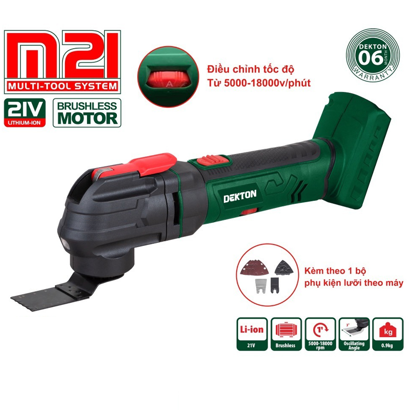 Máy cắt rung dùng pin 21V Dekton M21-CDN01BL (Chưa Pin & Sạc)