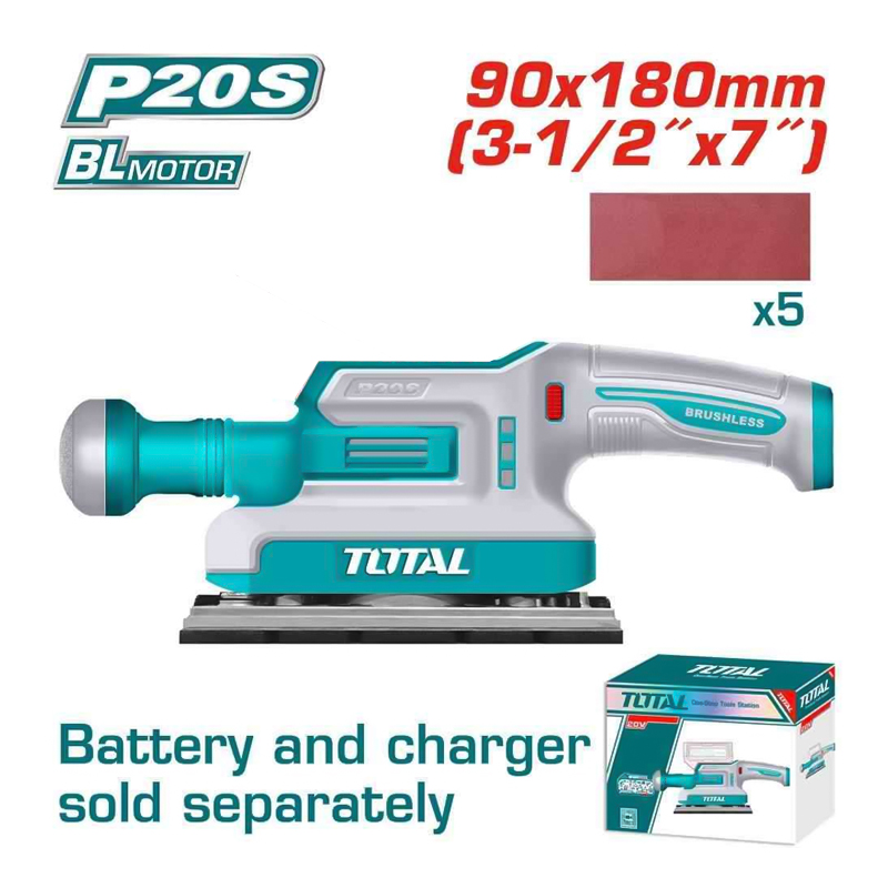 Máy chà nhám dùng pin 20V Total TFSLI2031 (Chưa Pin & Sạc)