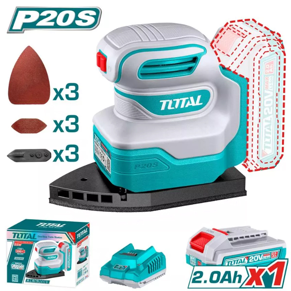 Máy chà nhám dùng pin 20V Total TPSLI20141 (1 Pin 2.0Ah, 1 Sạc)