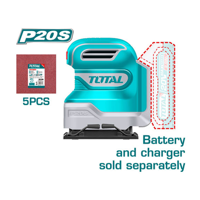 Máy chà nhám vuông dùng pin 20V Total TSHSLI2014 (Chưa Pin & Sạc)