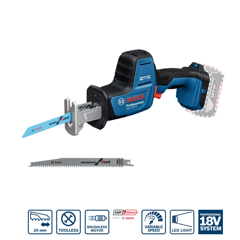 Máy cưa kiếm dùng pin 18V Bosch GSA 18V-24 (Chưa Pin & Sạc)