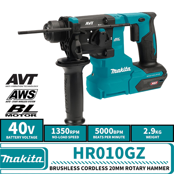 Máy khoan bê tông dùng pin 40V Makita HR010GZ (Chưa Pin & Sạc)