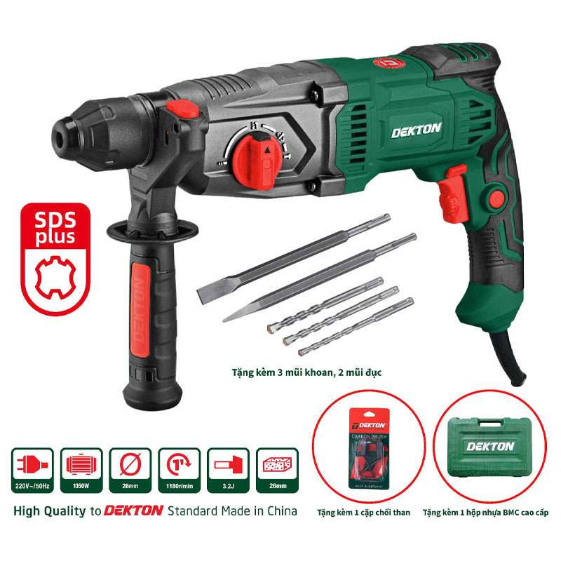 Máy khoan bê tông 3 chức năng 1050W Dekton DK-RH2603PRO