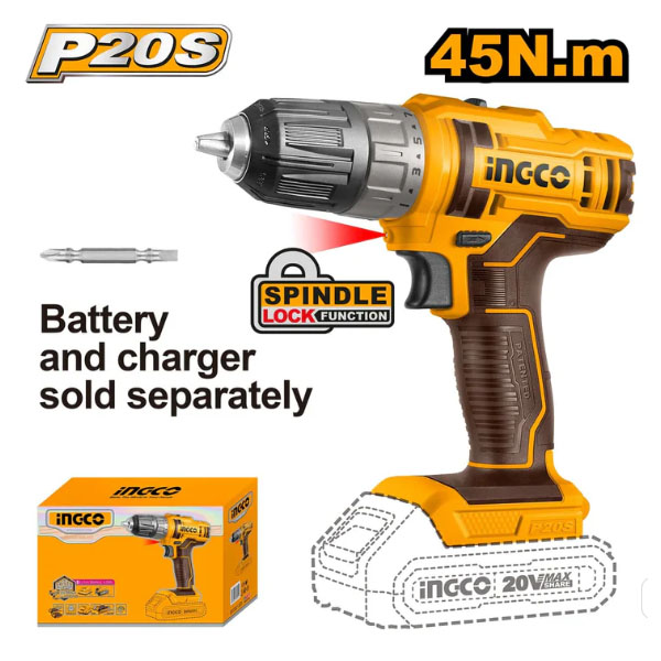 Máy khoan pin 20V Ingco CDLI204531 (Chưa Kèm Pin Sạc)