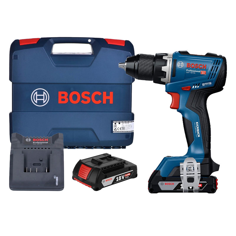 Máy khoan vặn vít dùng pin 18V Bosch GSR 18V-65 (2 Pin 2.0Ah & Sạc)